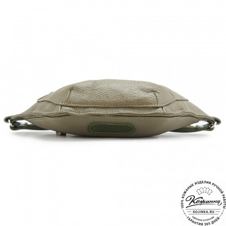 Кожаная сумка на пояс "Рики" (олива)